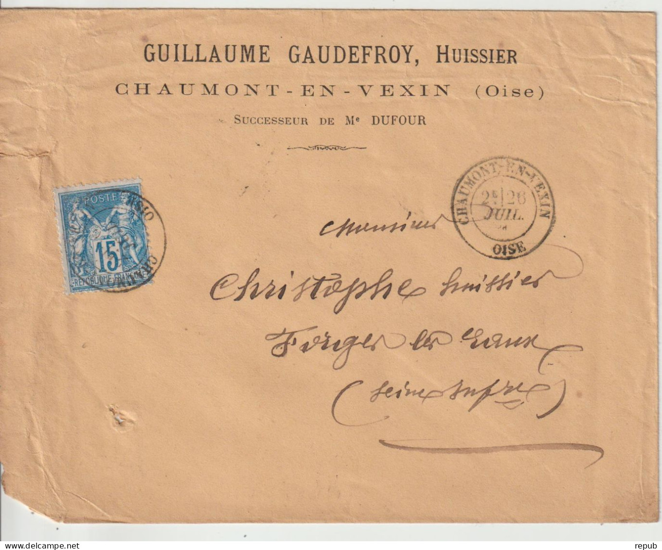 France Lettre 1881 De Chaumont En Vexin (Oise)  Pour Forges (76) - 1877-1920: Semi-moderne Periode