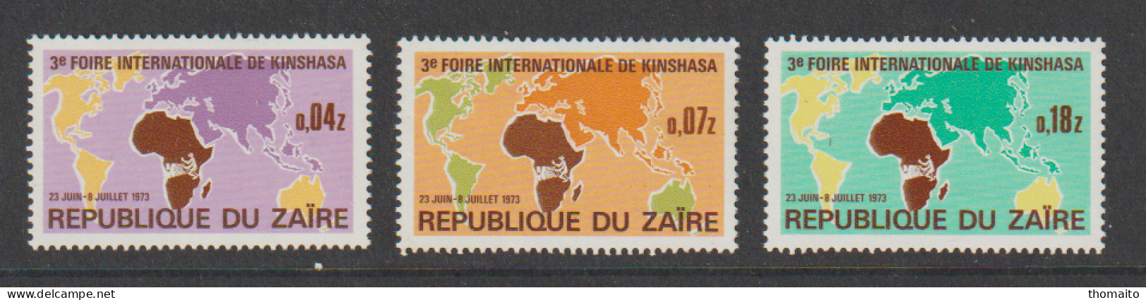 Zaïre - 1973 - OBP/COB 832-834 - MNH/NSC/** - Unused Stamps