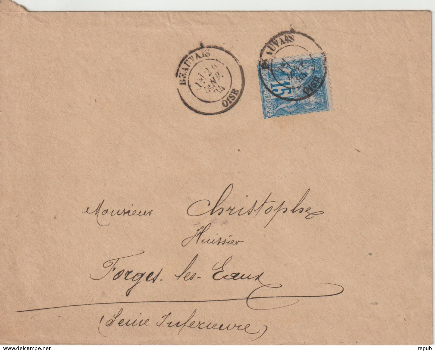 France Lettre 1884 De Beauvais (Oise) Pour Forges (76) - 1877-1920: Semi Modern Period