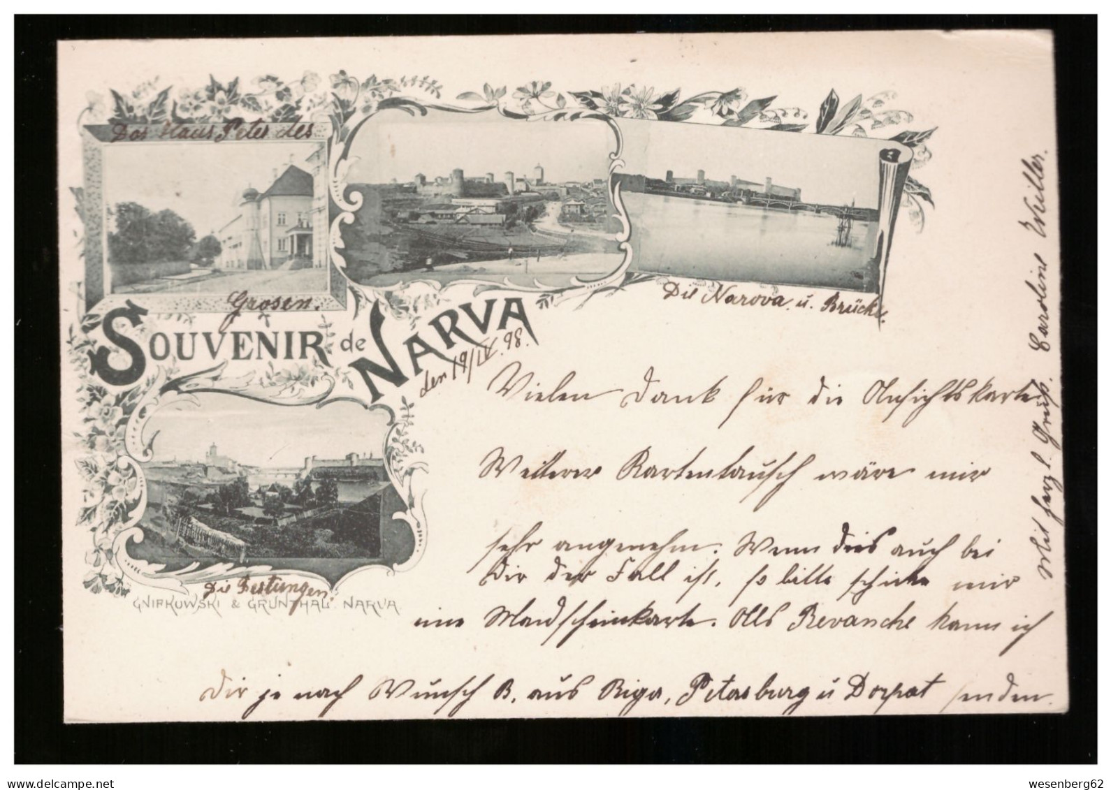 Narva Litho 19.04.1898 RARE - Estonie