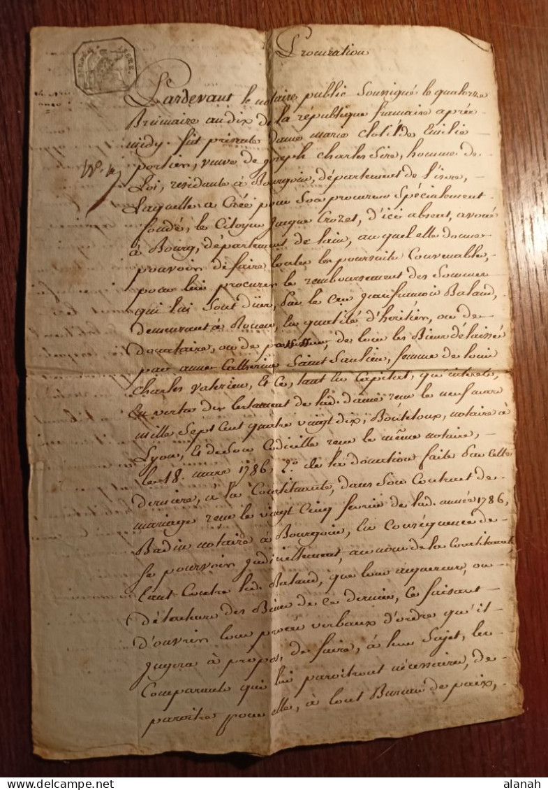 Procuration Manuscrite 1801? Isère - Manuscrits