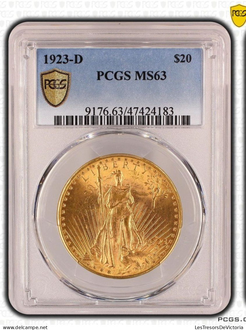 Monnaie - Etats-Unis - Référence Certificat PCGS  47424183 - 1923 - 20$ - Collezioni