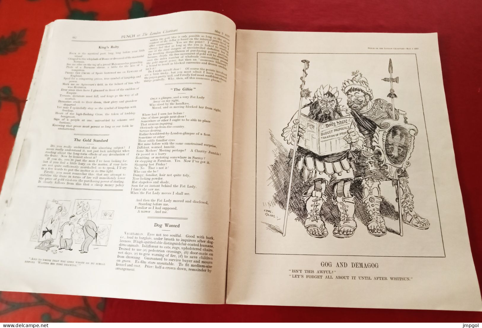 Revue Anglaise Punch N°5008 Mai 1937 The London Charivari Humoristique Satirique Nombreux Illustrateurd - Religion/ Spirituality