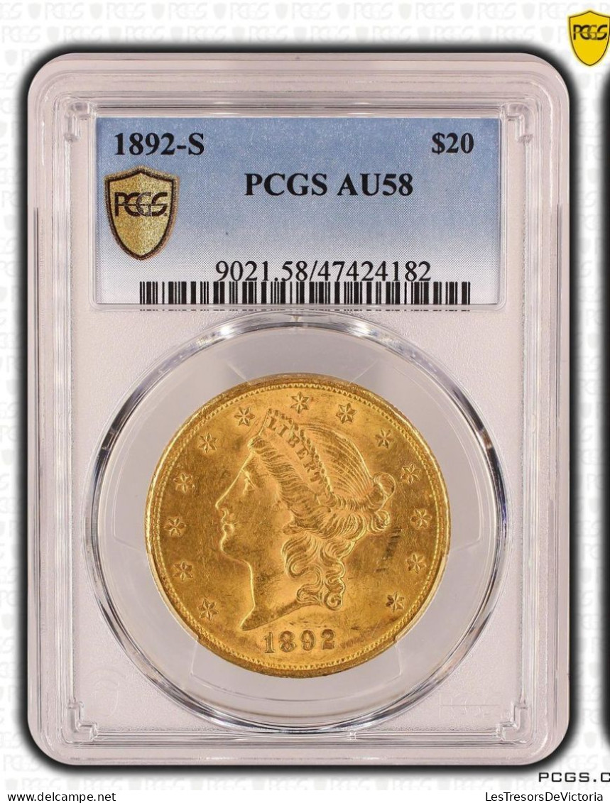 Monnaie - Etats-Unis - Référence Certificat PCGS  47424182 - 1892 - 20$ - Verzamelingen
