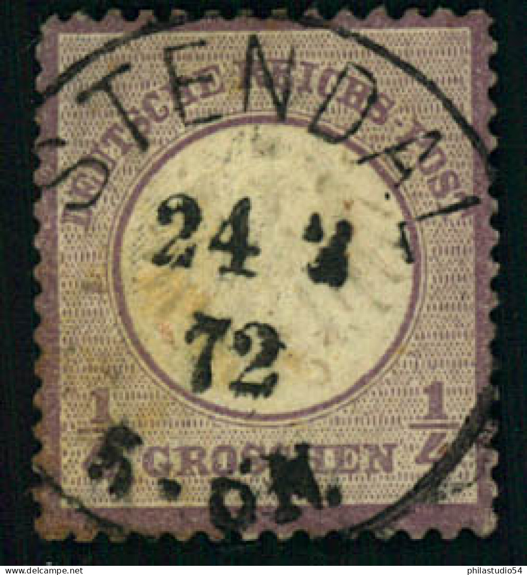 1872, 1/4 Groschen Kleiner Brustschild, Gestempeltes Prachtstück - Used Stamps