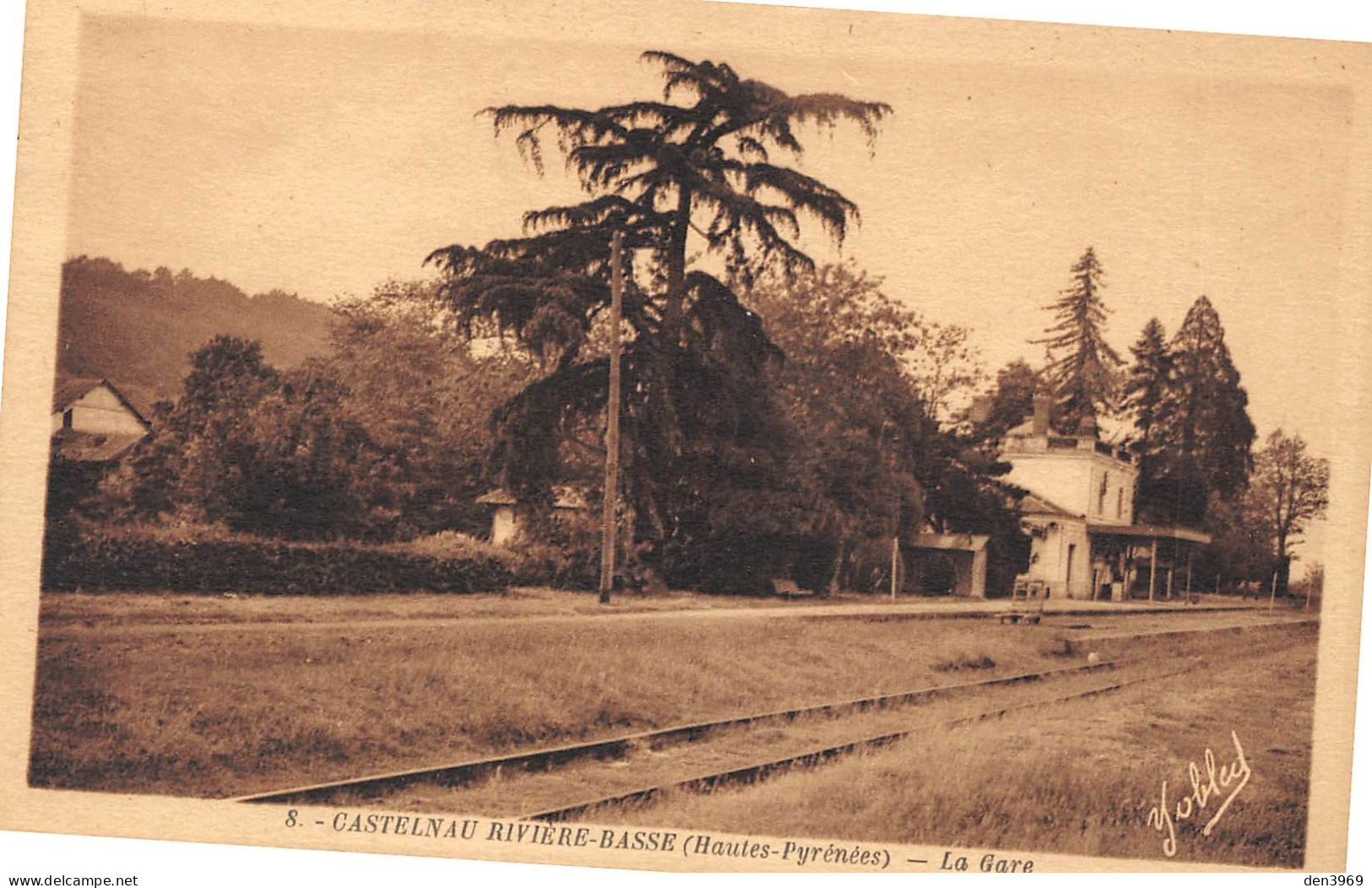 CASTELNAU-RIVIERE-BASSE (Hautes-Pyrénées) - La Gare - Voie Ferrée - Ecrit (2 Scans) - Castelnau Riviere Basse