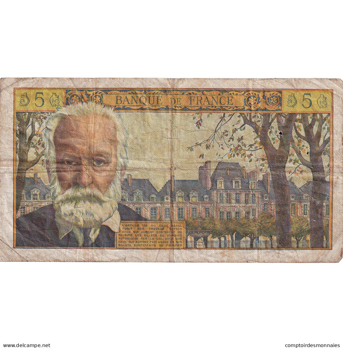 France, 5 Nouveaux Francs, Victor Hugo, 1962, H.83, TB+, Fayette:56.11, KM:141a - 5 NF 1959-1965 ''Victor Hugo''