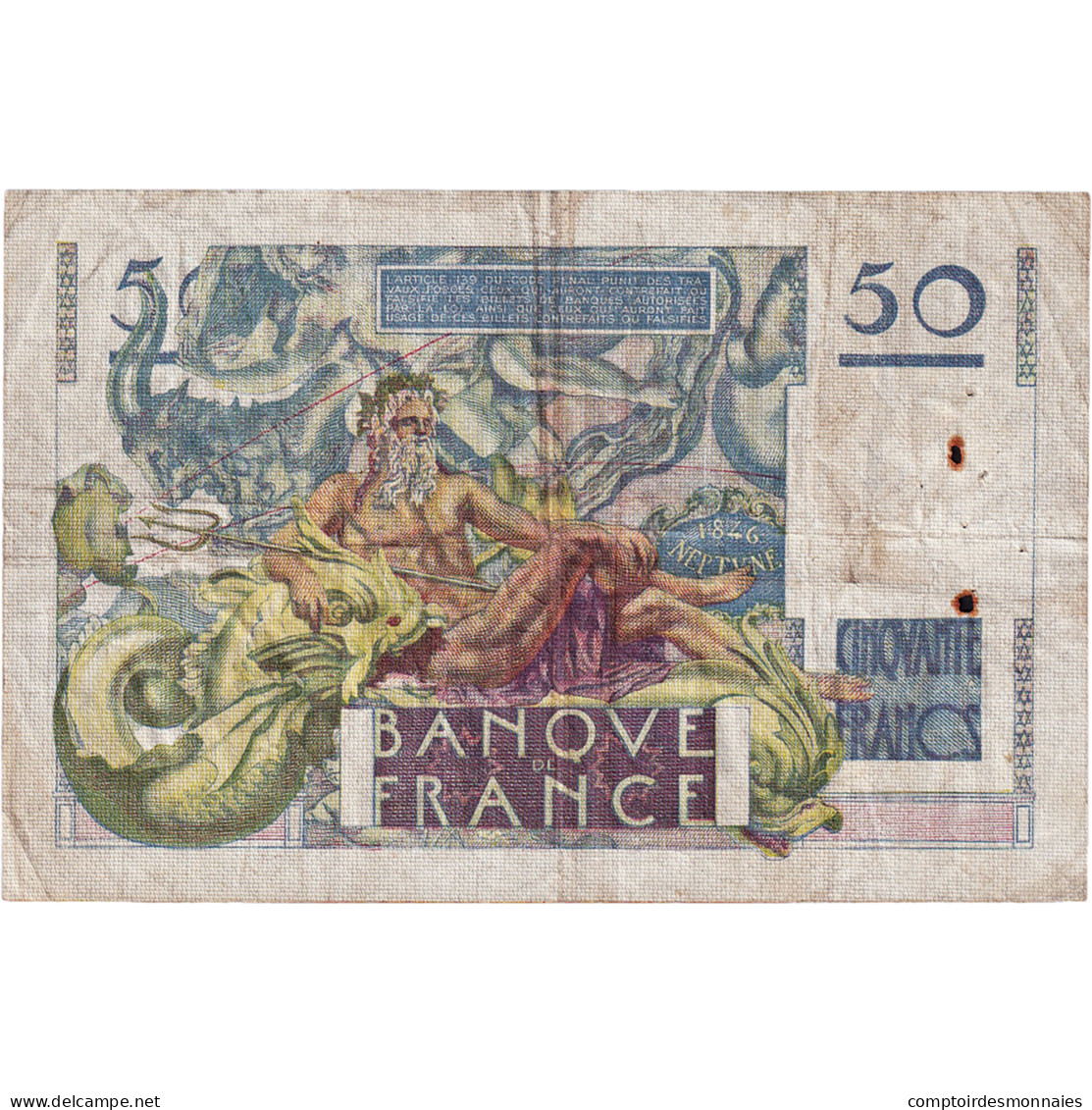 France, 50 Francs, Le Verrier, 1946, N.29, TB+, Fayette:20.5, KM:127a - 50 F 1946-1951 ''Le Verrier''