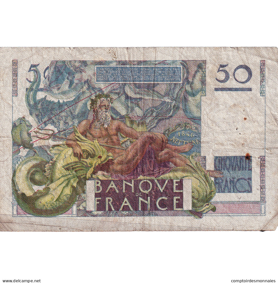 France, 50 Francs, Le Verrier, 1946, F.4, TB+, Fayette:20.2, KM:127a - 50 F 1946-1951 ''Le Verrier''