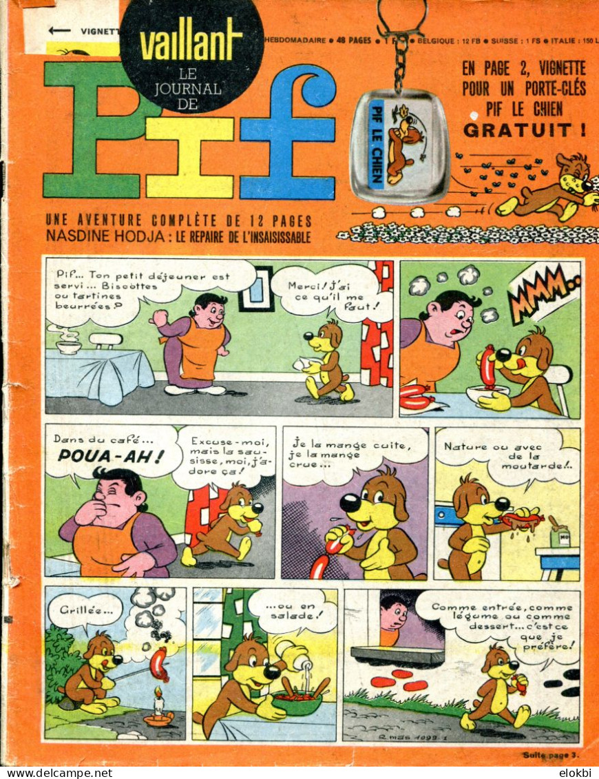 Vaillant Le Journal De Pif N°1099 De Juin 1966 - Récit Complet De Nasdine Hodja - Vaillant