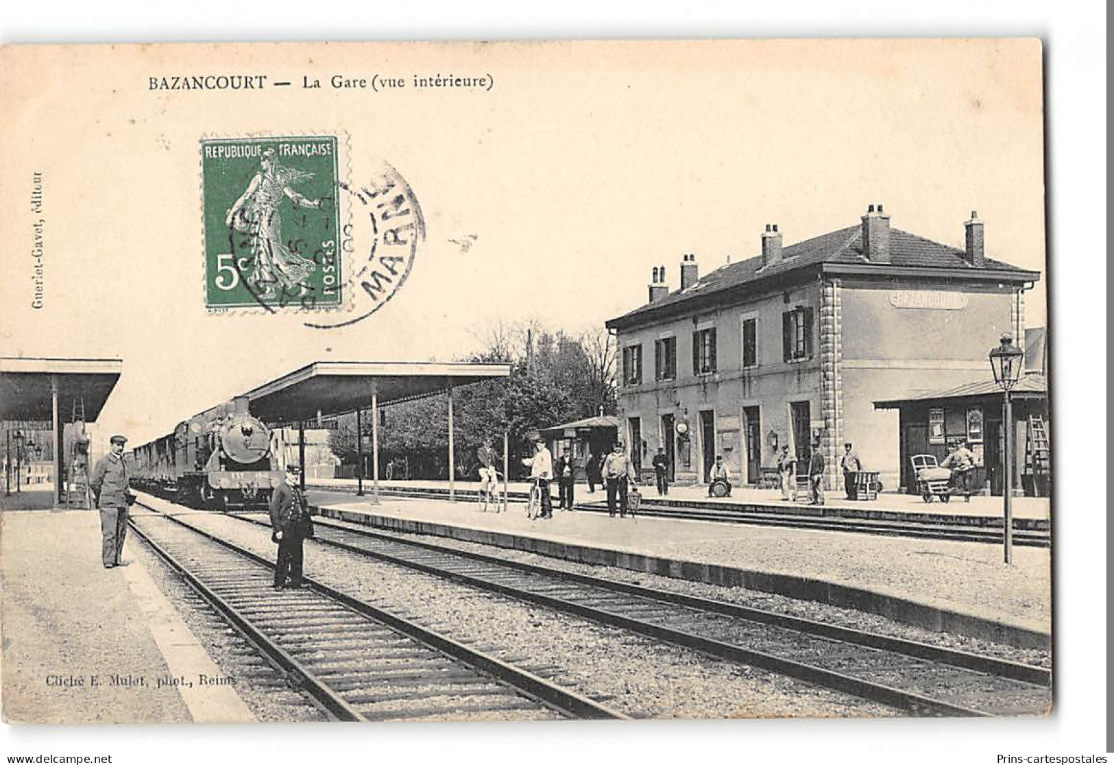 CPA 51 Bazancourt La Gare Train - Bazancourt