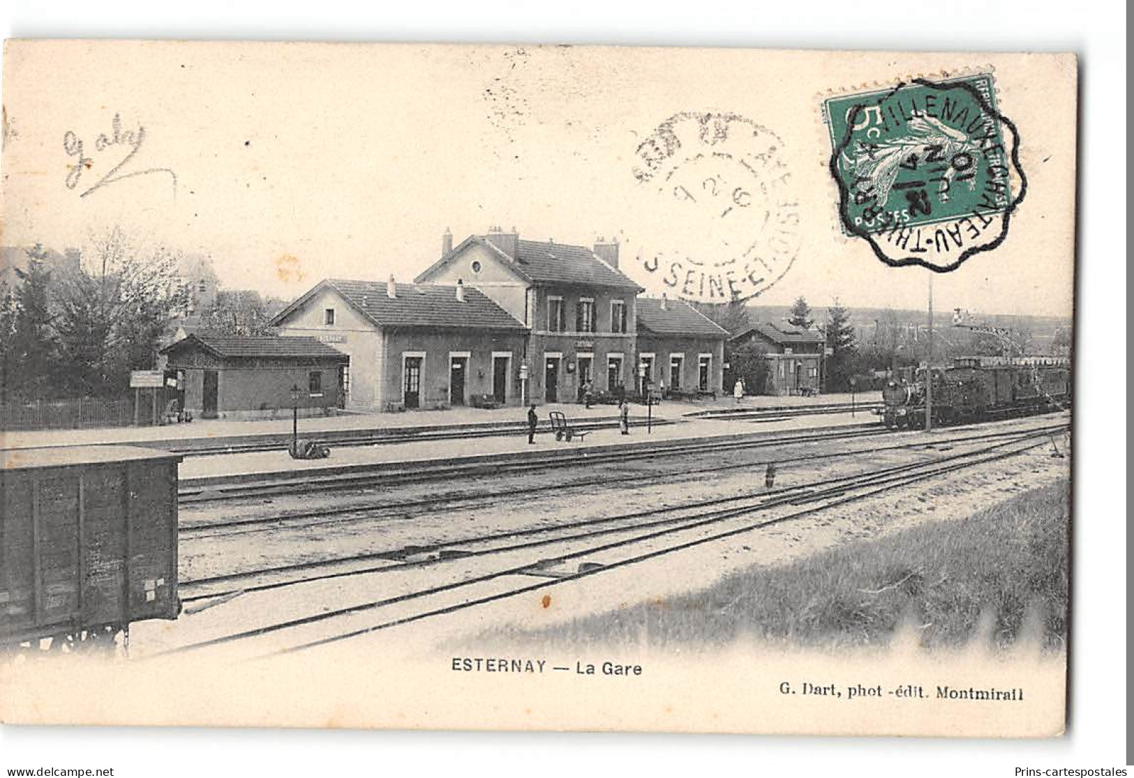 CPA 51 Esternay La Gare Train - Esternay