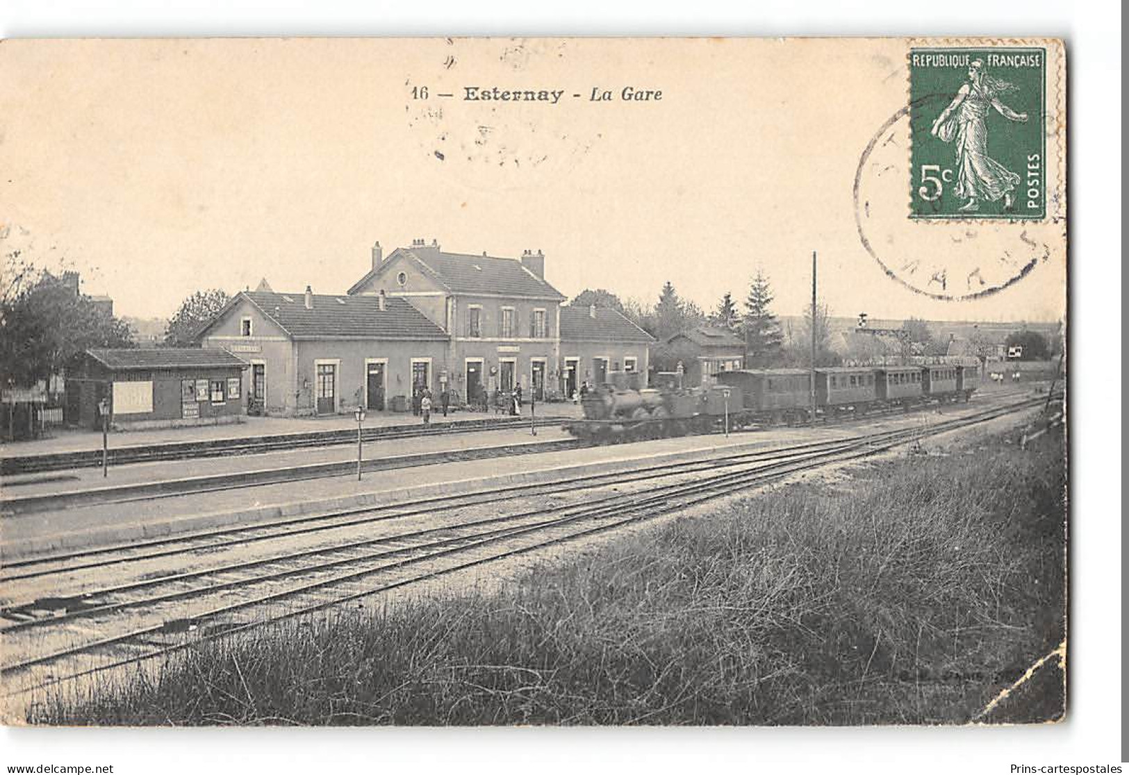 CPA 51 Esternay La Gare Train - Esternay