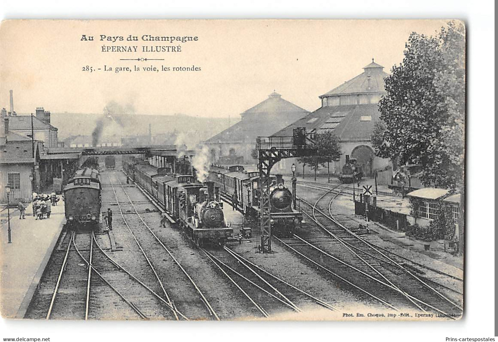 CPA 51 Esternay La Gare La Voie Les Rotondes Train - Esternay