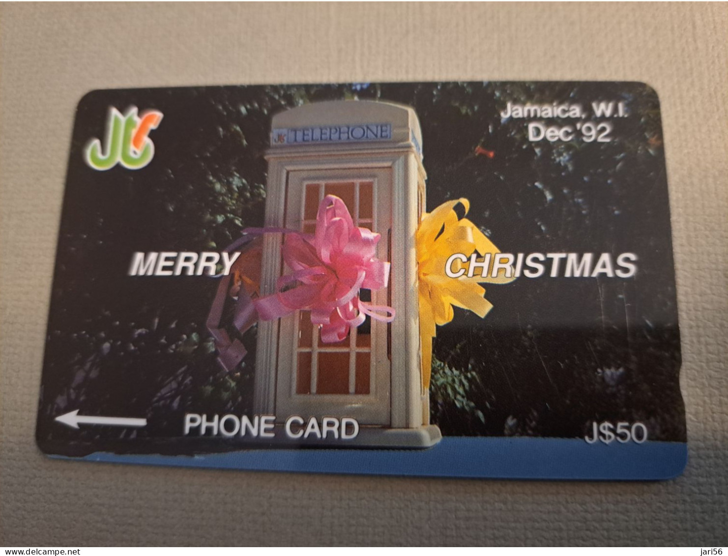 JAMAICA  J$50-  GPT CARD  / PHONEBOOTH/  MERRY CHRISTMAS  CONTROL NR: 10JAMB / FINE USED   **15633** - Jamaïque