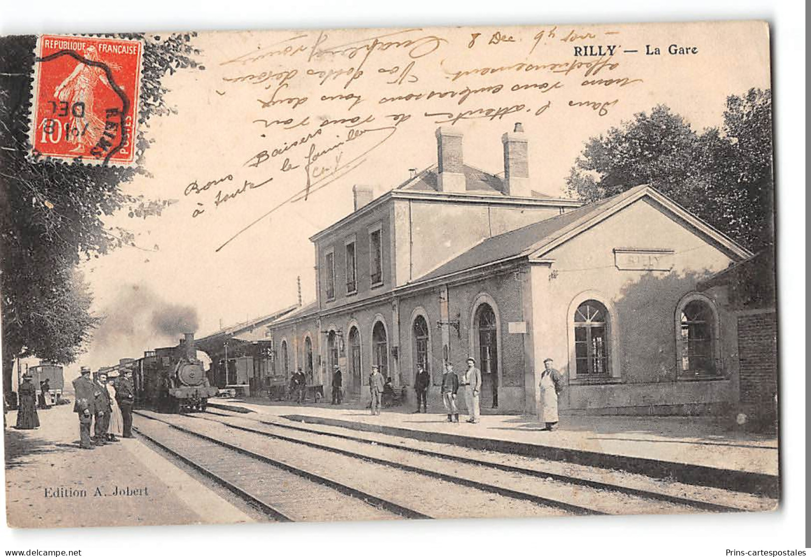 CPA 51 Rilly La Montagne La Gare Train - Rilly-la-Montagne