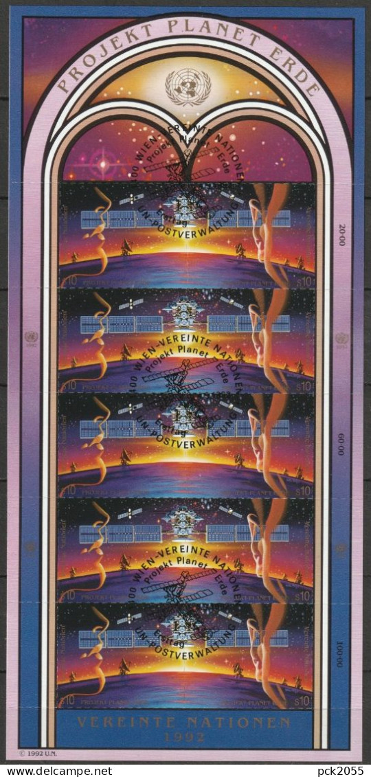 UNO Wien 1992 MiNr.133 - 134 Klb.  O  Gest. Internationales Weltraumjahr ( Dg161 ) Versand 1,00€ - 1,20€ - Usados