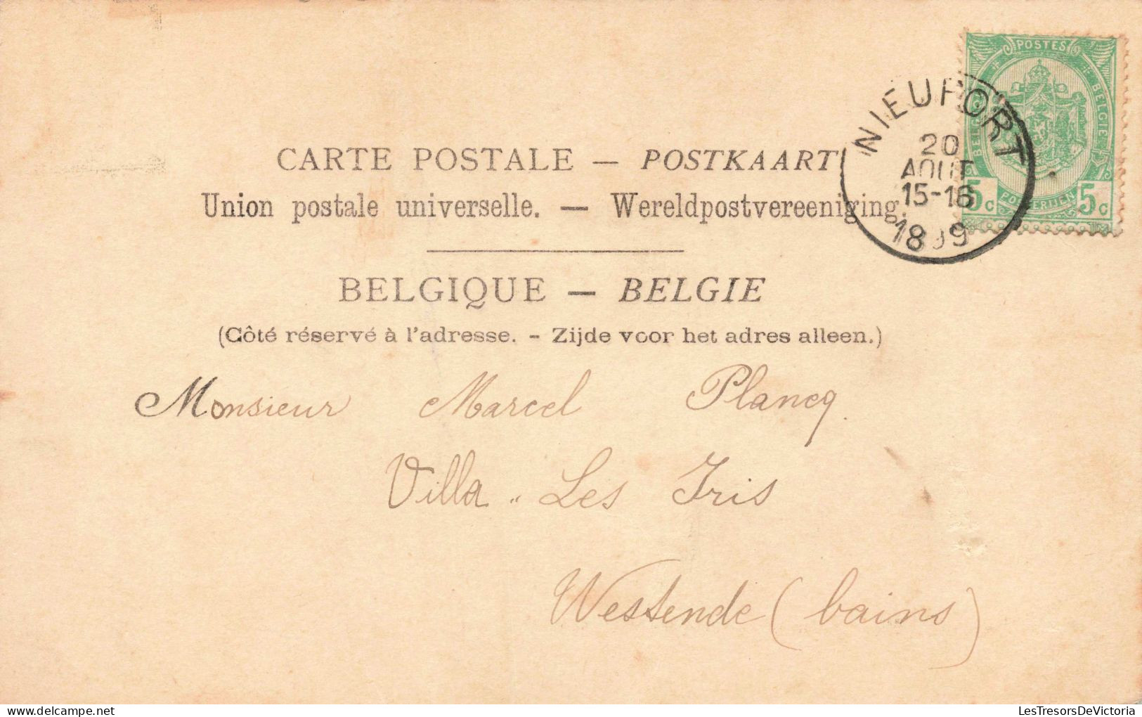 Belgique - Westende - Station Balnéaire Entre Middelkerke Et Nieuwport - Oblitéré 1899 - Carte Postale Ancienne - Westende