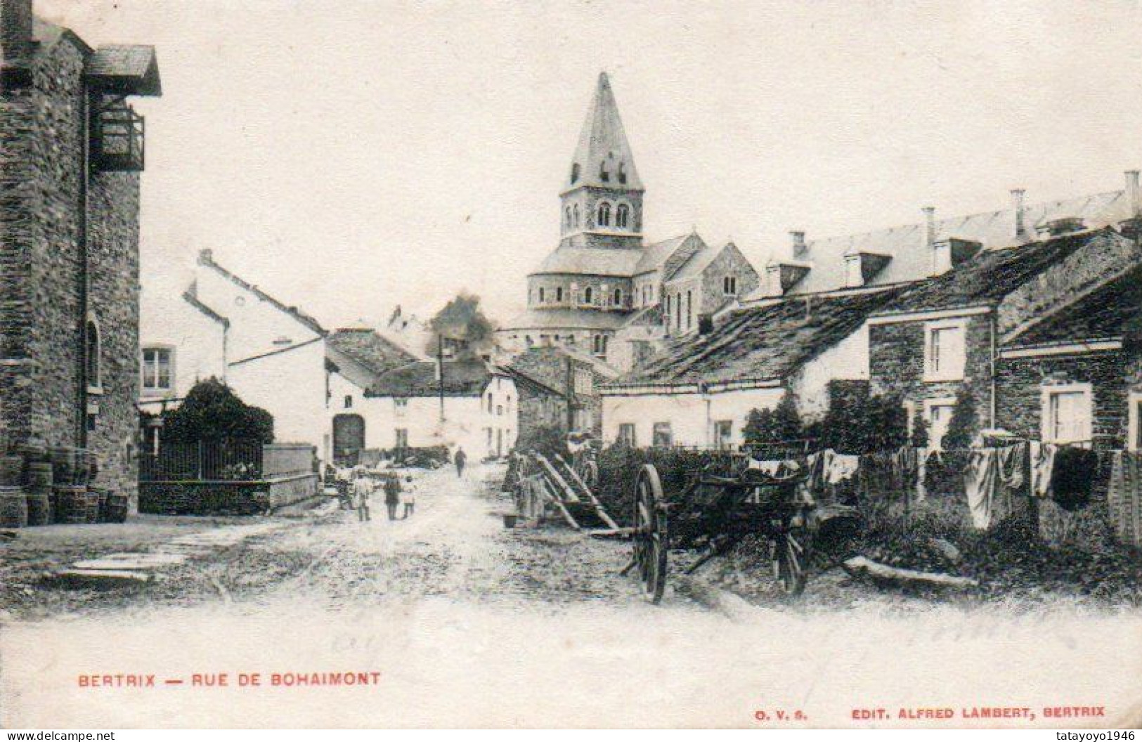 Bertrix  Rue De Bohaimont RARE Animée Charrue Voyagé En 1908 - Bertrix