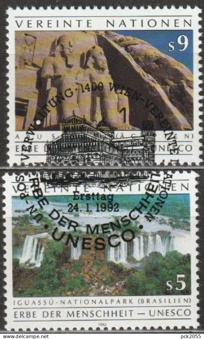 UNO Wien 1992 MiNr.125 - 126  O  Gest. Kultur- Und Naturerbe Der Menschheit ( 3022 ) - Used Stamps