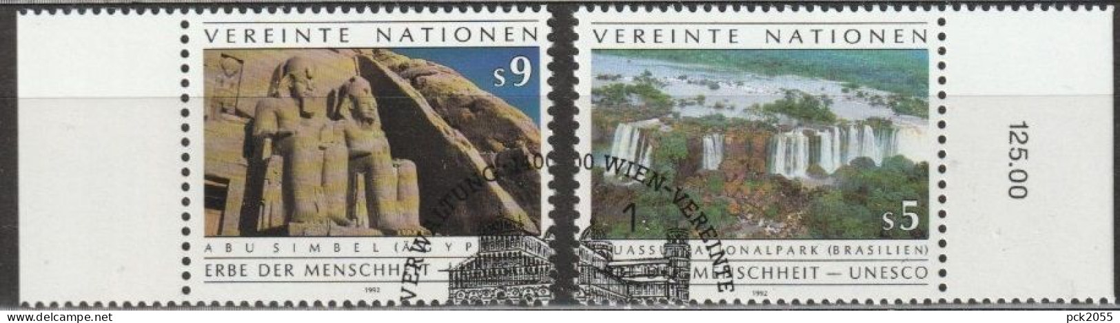 UNO Wien 1992 MiNr.125 - 126  O  Gest. Kultur- Und Naturerbe Der Menschheit ( 3089 ) - Used Stamps