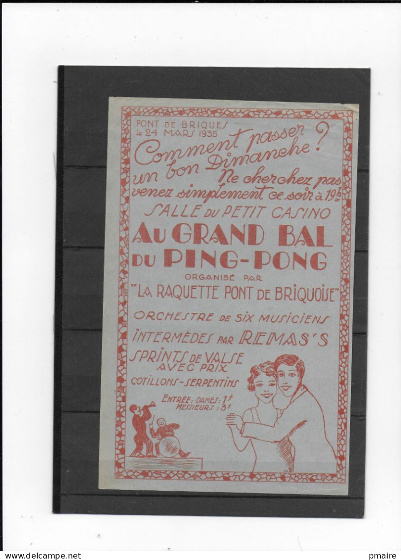 P36 Tennis De Table Tafel Tennis TischTennis Pingpong Bal Du Ping-pong Pont De Briques 62 1935 - Table Tennis