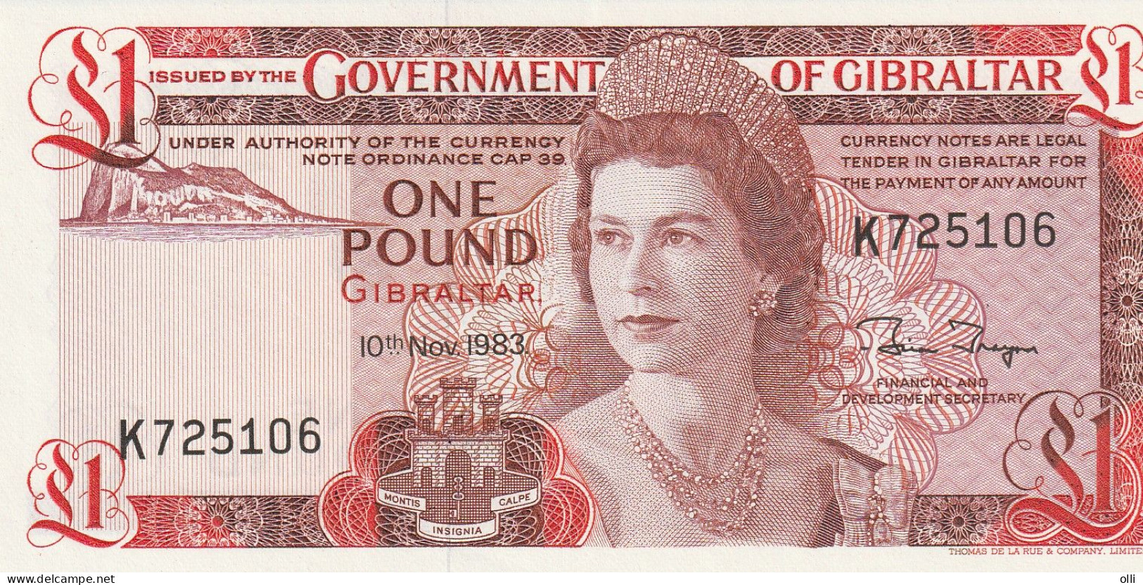 Gibraltar 1 Pound Pick 20c 1983 UNC - Gibraltar