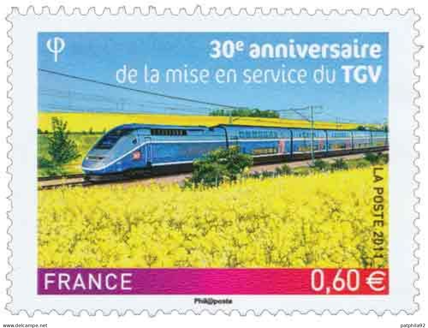 Timbre France 2011 Neuf** MNH YT 4592 30e Anniversaire De La Mise En Service Du TGV. - Neufs