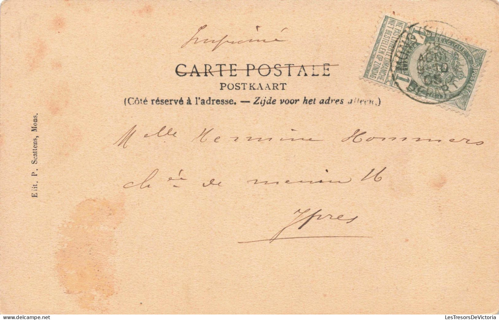 Belgique - Mons - La Gare - Animé - Scattens -  Carte Postale Ancienne - Mons