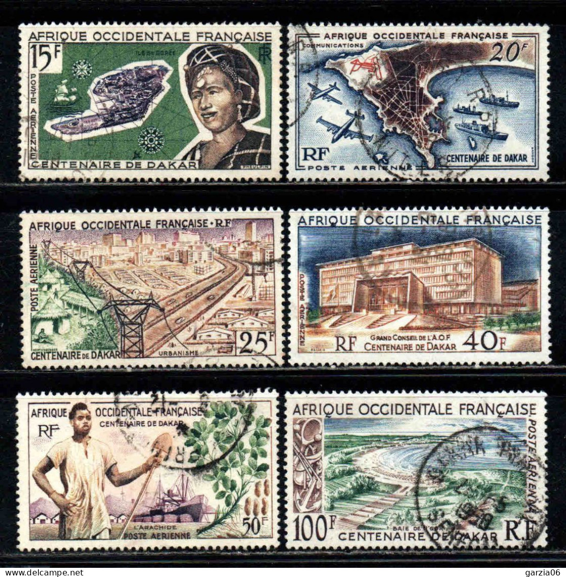 AOF - 1958  -  Centenaire De Dakar - PA  22 à 27      - Oblit - Used - Used Stamps