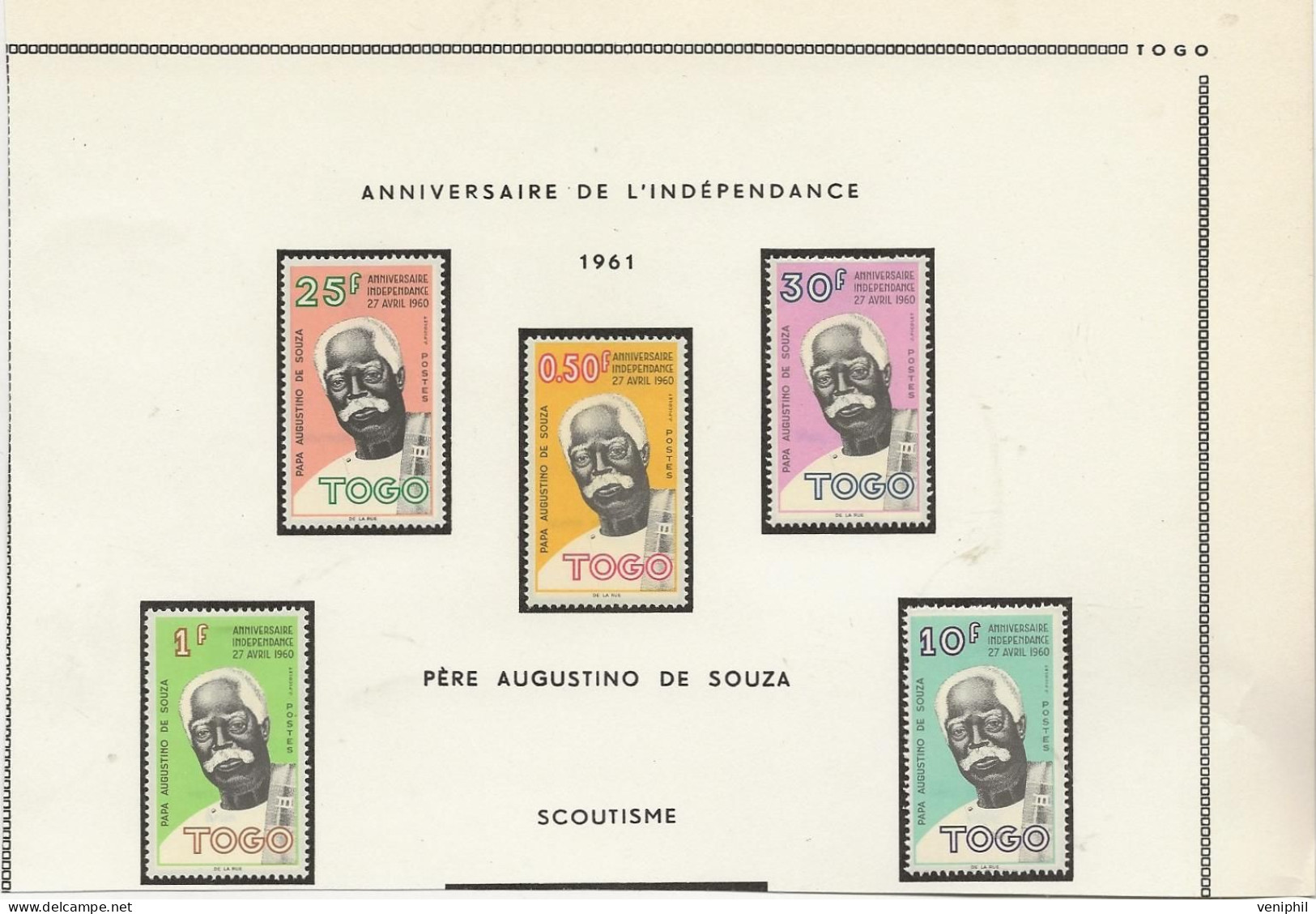 TOGO - SERIE N° 329 A 333  NEUF CHARNIERE - ANNEE 1961 - Togo (1960-...)