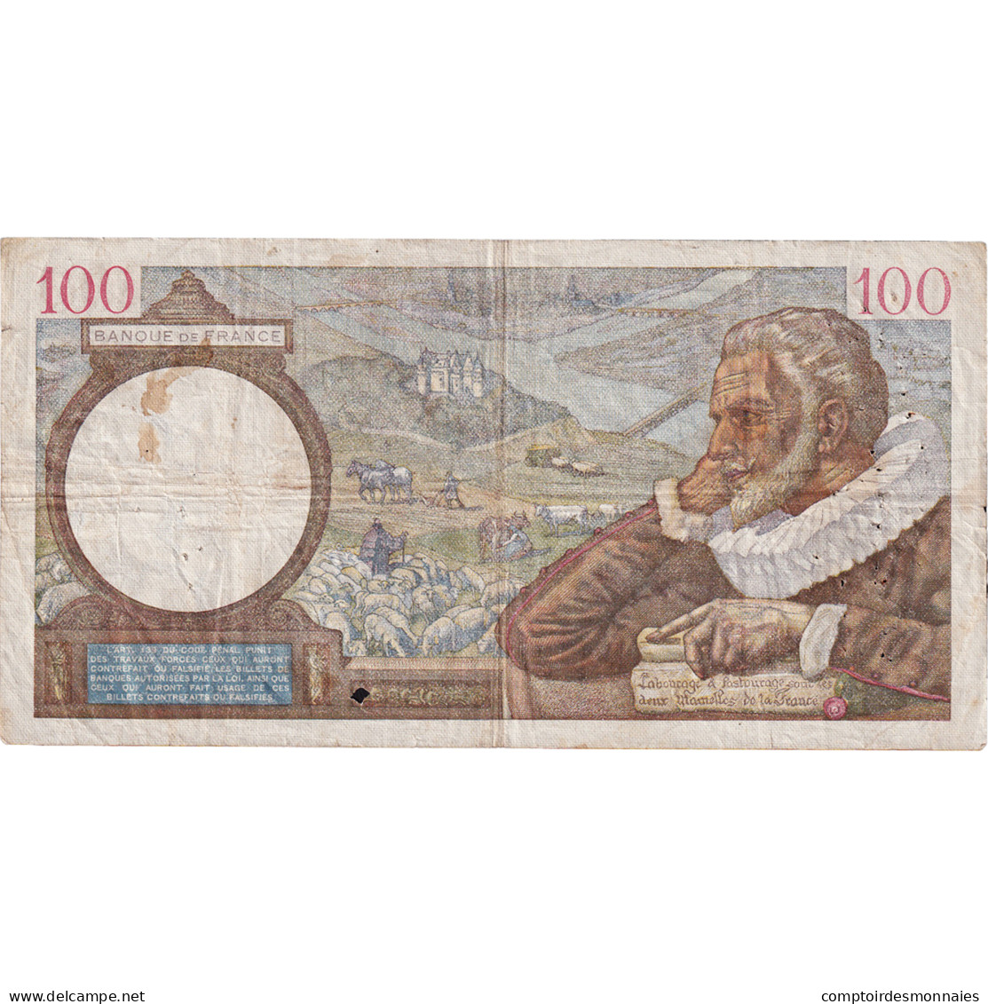 France, 100 Francs, Sully, 1940, F.7511, TB+, Fayette:26.22, KM:94 - 100 F 1939-1942 ''Sully''