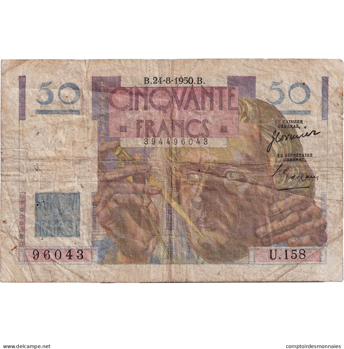 France, 50 Francs, Le Verrier, 1950, U.158, TB+, Fayette:20.16, KM:127c - 50 F 1946-1951 ''Le Verrier''