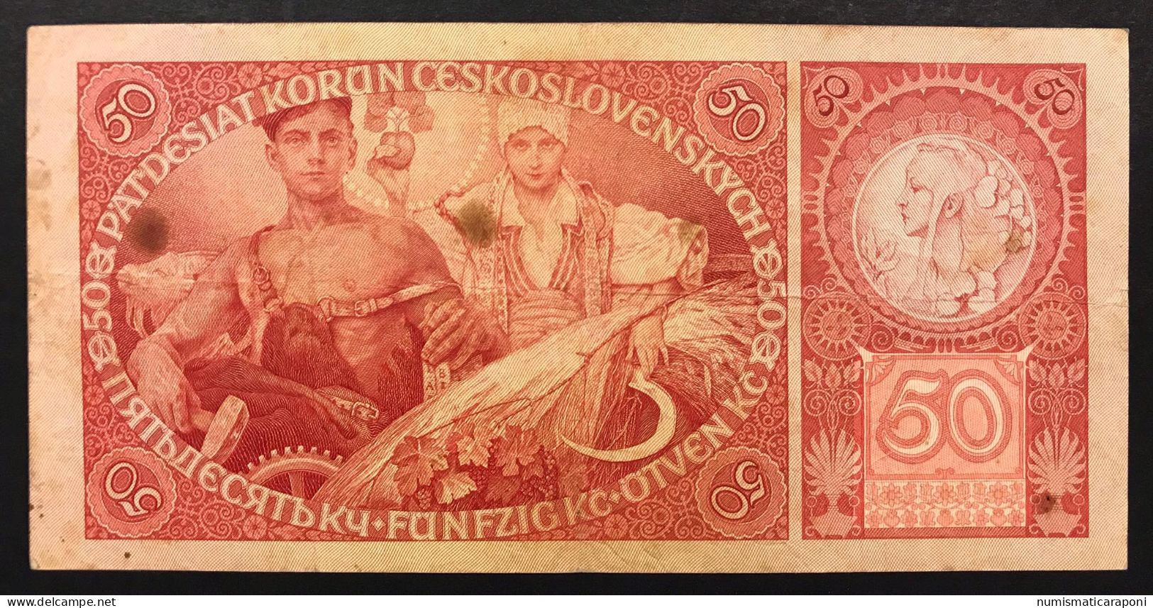 Ceskoslovenska CECOSLOVACCHIA  50 KORUN 1929 Lotto 351 - Slowakei