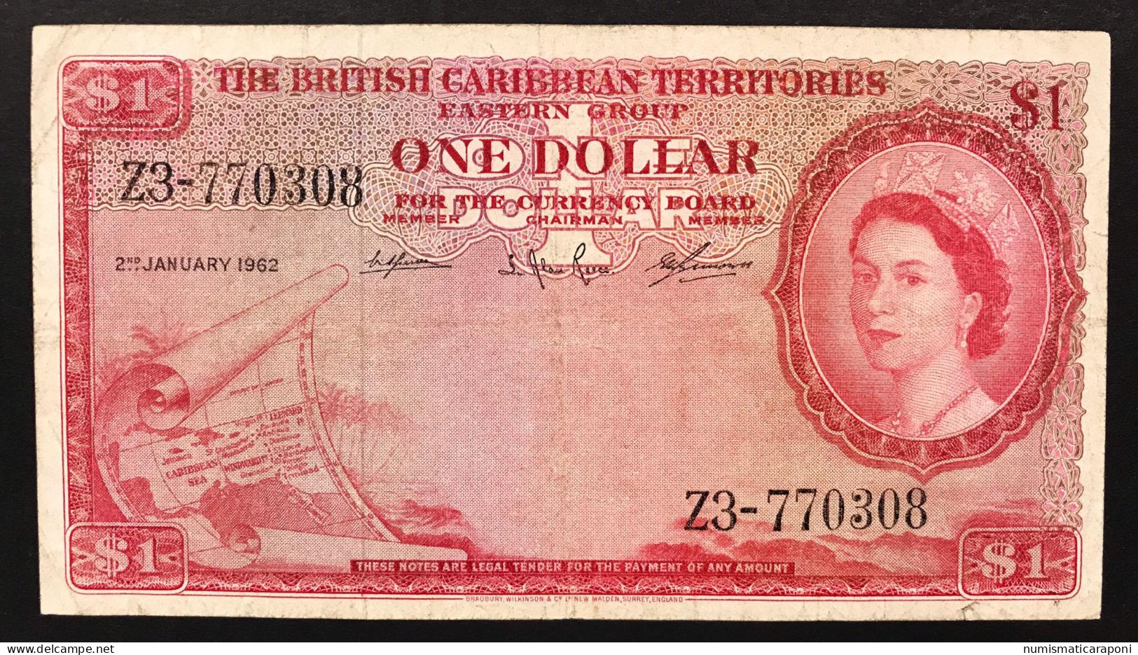 British Caribbean Territories 1 Dollar 02 01 1962 Biglietto Pressato LOTTO 355 - 200 F 1981-1994 ''Montesquieu''