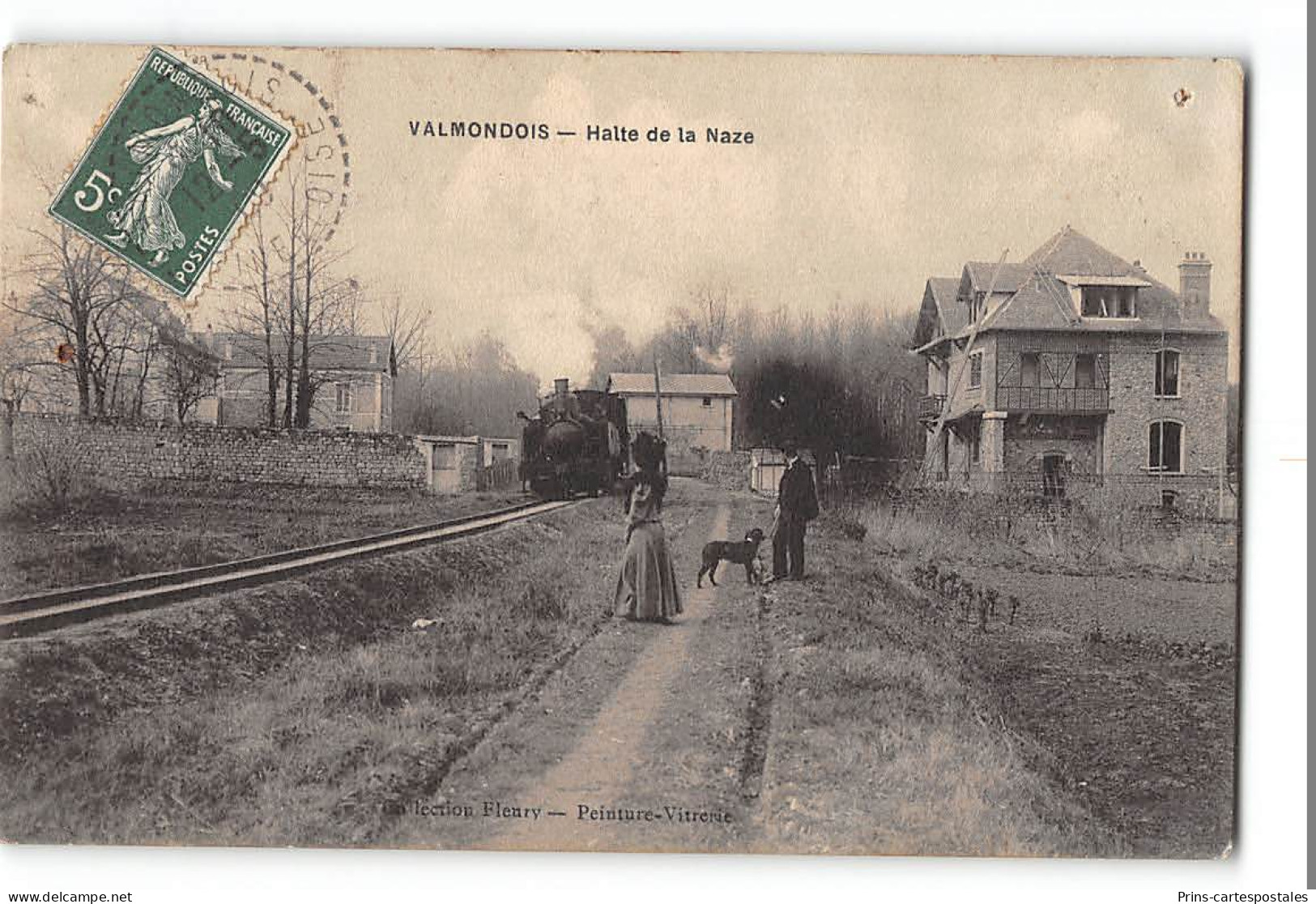 CPA 95 Valmondois Halte De La Naze Train Tramway - Valmondois