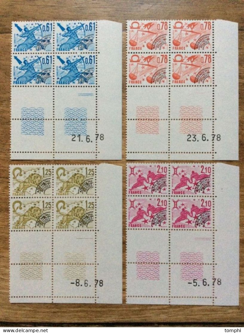 Coins Datés Nº157 à 160 Année  1978, Neuf**, TB Cote Maury 29,50€, A Voir. - Precancels