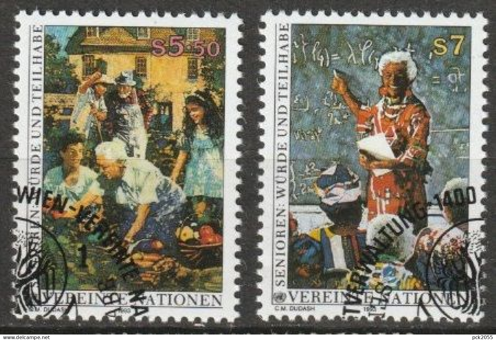 UNO Wien 1993 MiNr.141- 142 O Gestempelt Würde Und Teilhabe Für Senioren ( 3141)  Günstige Versandkosten - Used Stamps