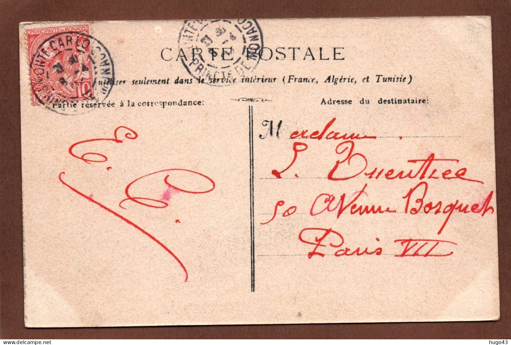 (RECTO / VERSO) MONTE CARLO - N° 4047 - LE THEATRE ET NOUVEAU SALON - BEAU CACHET ET TIMBRE DE MONACO - CPA - Opernhaus & Theater