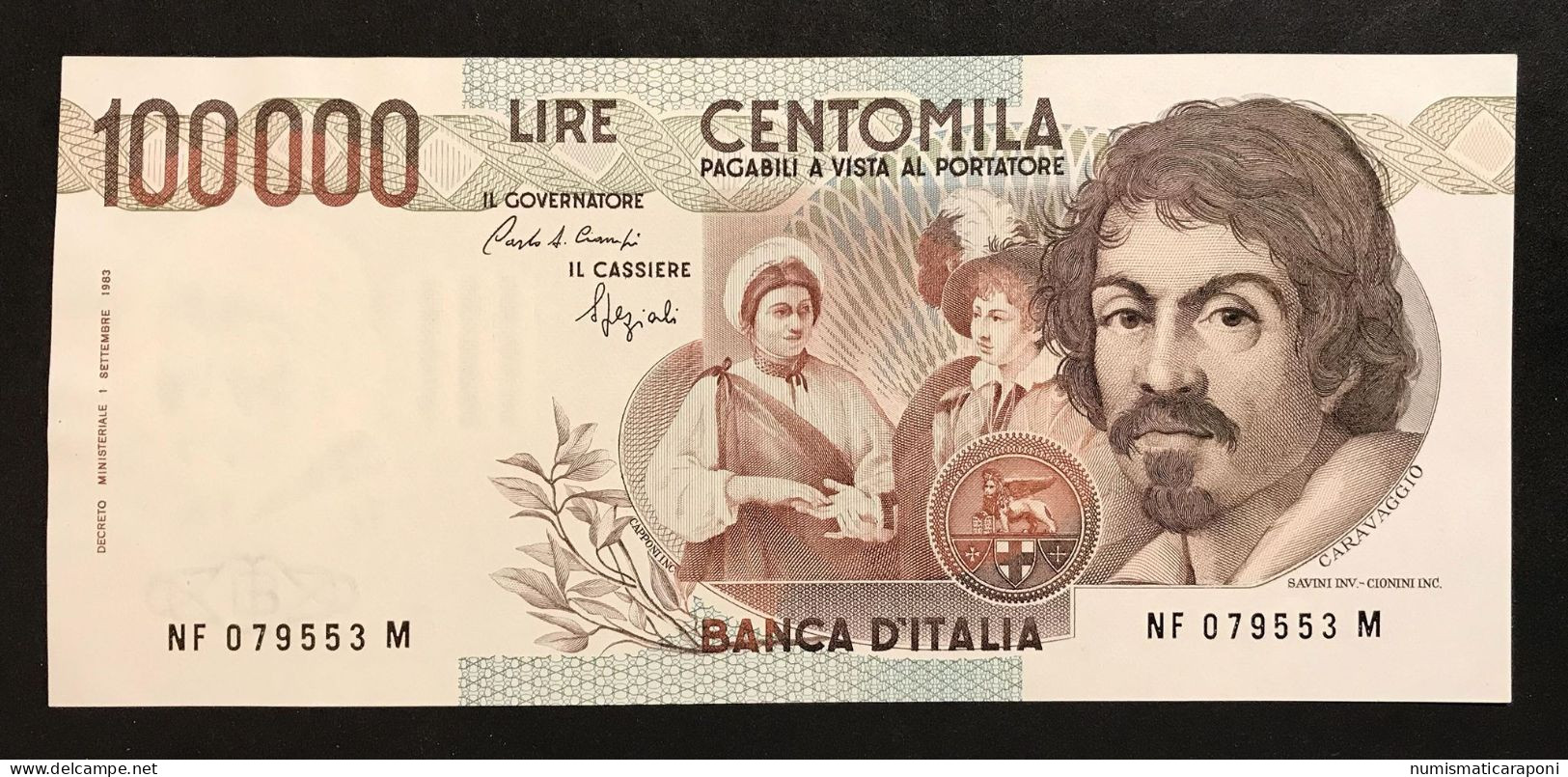 100000 Lire Caravaggio I° Tipo Serie F 1993 Sup/fds  Lotto.542 - 10000 Liras