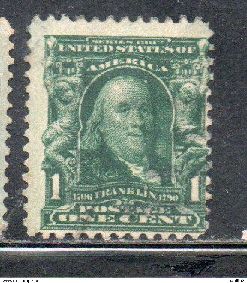 USA STATI UNITI 1902 1903 PRESIDENT BENJAMIN FRANKLIN PRESIDENTE 1c MH - Unused Stamps