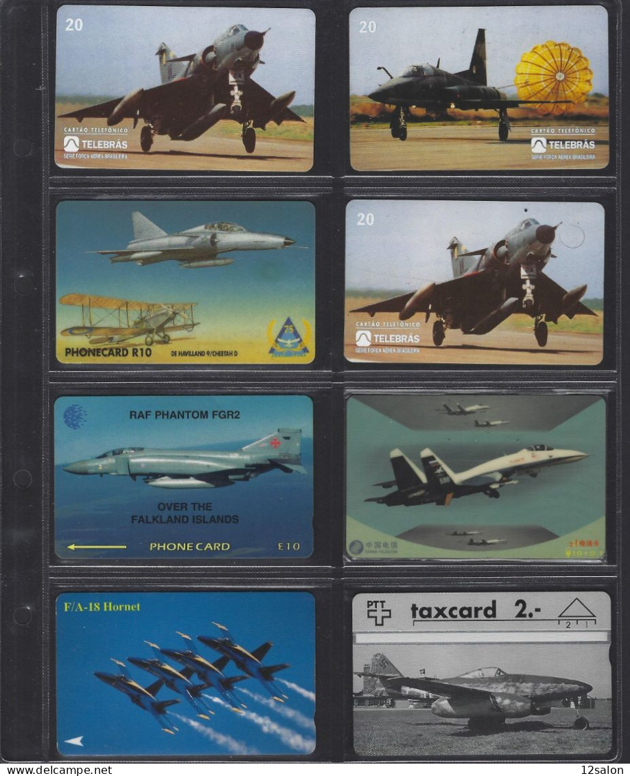 Télécartes Lot De 8 Cartes Thème AVION AVIATION PILOTE - Aerei