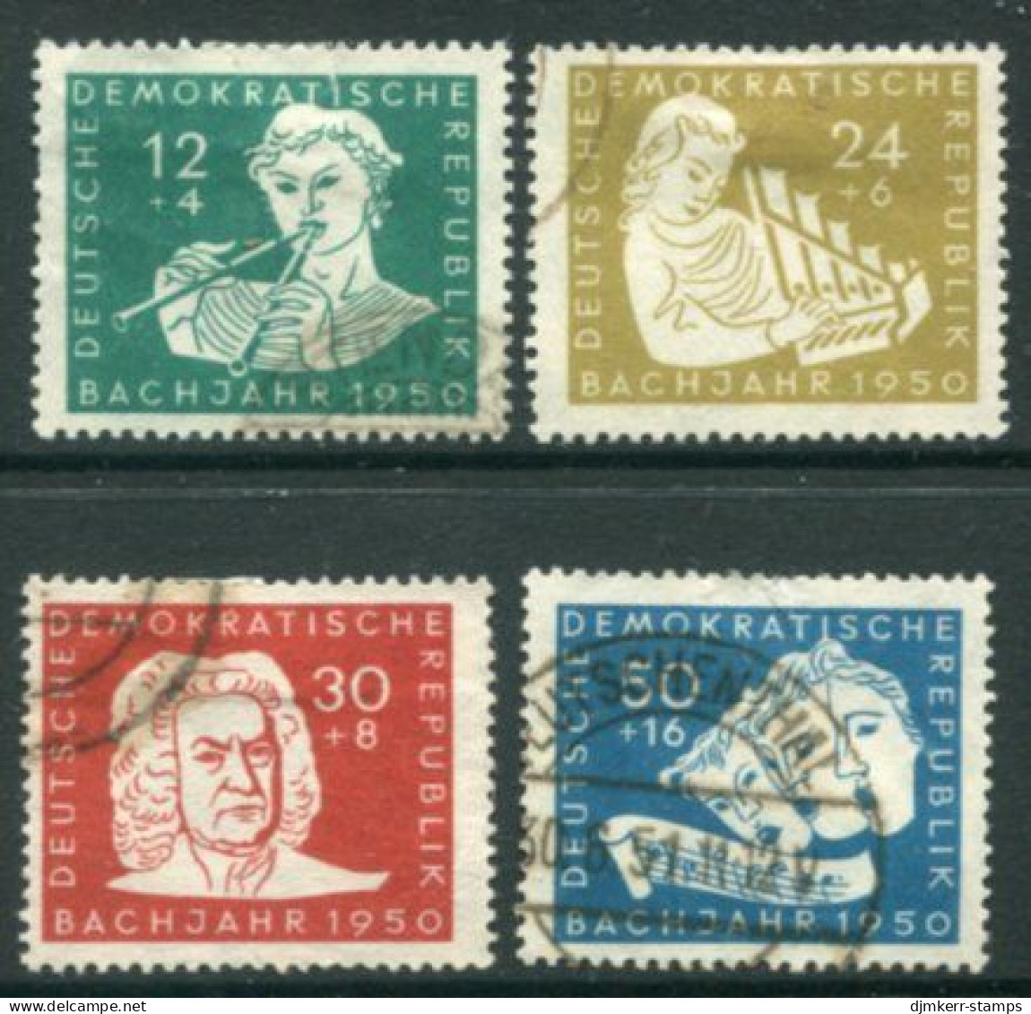 DDR / E. GERMANY 1950 Bach Bicentenary Used.  Michel  256-59 - Gebruikt