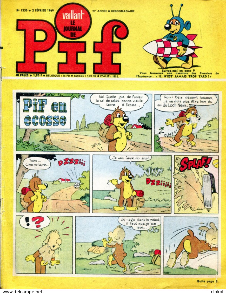 Lot Des 4 Derniers "Vaillant Le Journal De Pif" Avant Le Changement De Titre En "Pif Gadget"  : 1235 1236 1237 1238 - Vaillant