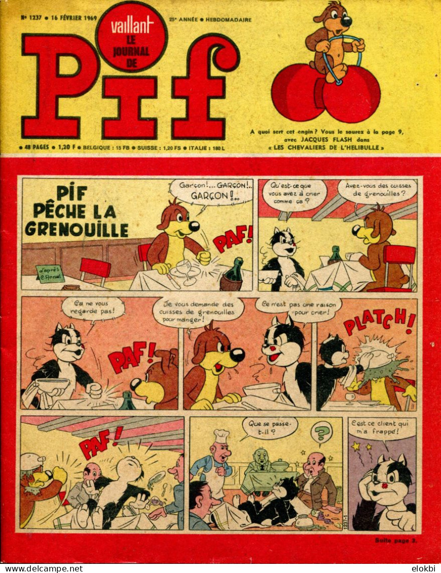 Lot Des 4 Derniers "Vaillant Le Journal De Pif" Avant Le Changement De Titre En "Pif Gadget"  : 1235 1236 1237 1238 - Vaillant