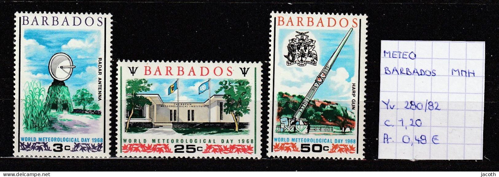 (TJ) Klimaat - Barbados YT 280/82 (postfris/neuf/MNH) - Climate & Meteorology