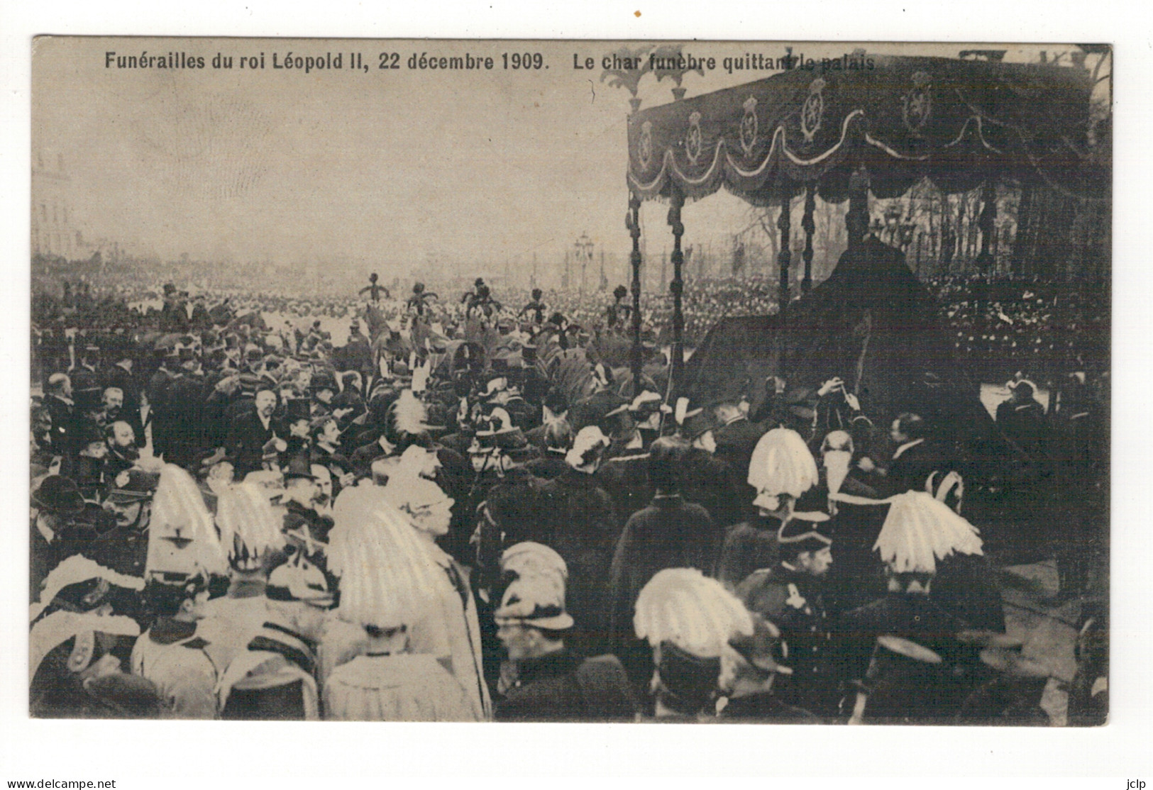 Funérailles Du Roi Léopold II, 22 Décembre 1909.  Le Char Funèbre Quittant Le Palais. - Funerali