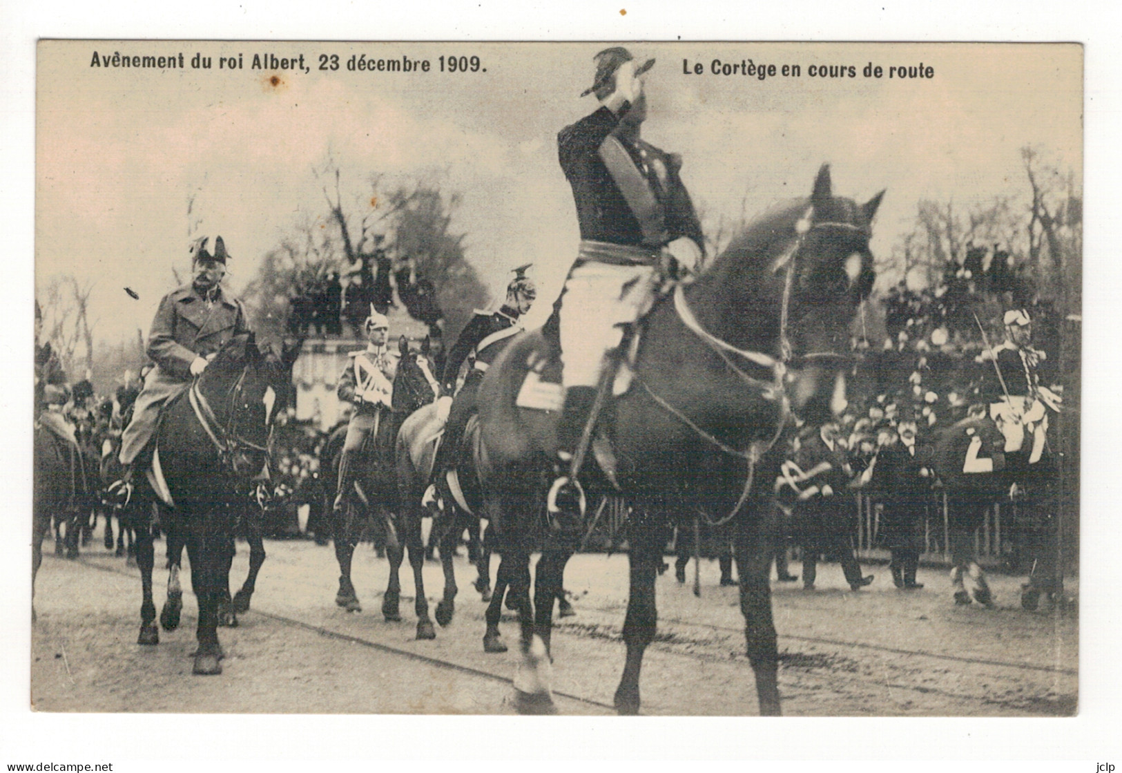 Avènement Du Roi Albert, 23 Décembre 1909.  Le Cortège En Cours De Route. - Demonstrationen