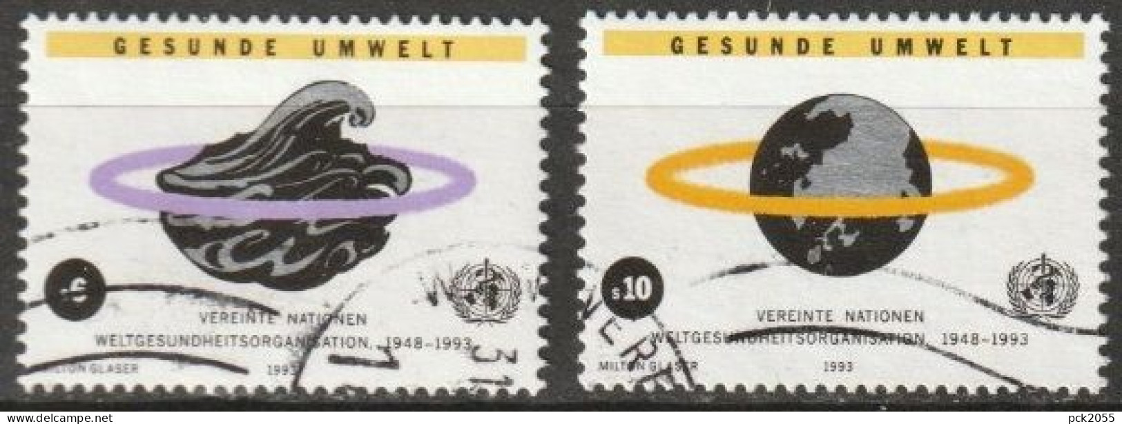 UNO Wien 1993 MiNr.147 - 148 O Gest. 40 Jahre WHO ( 3143/4)  Günstige Versandkosten - Used Stamps