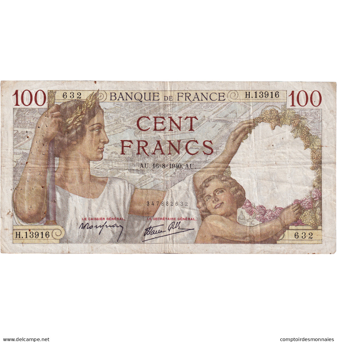 France, 100 Francs, Sully, 1940, H.13916, TB+, Fayette:26.36, KM:94 - 100 F 1939-1942 ''Sully''